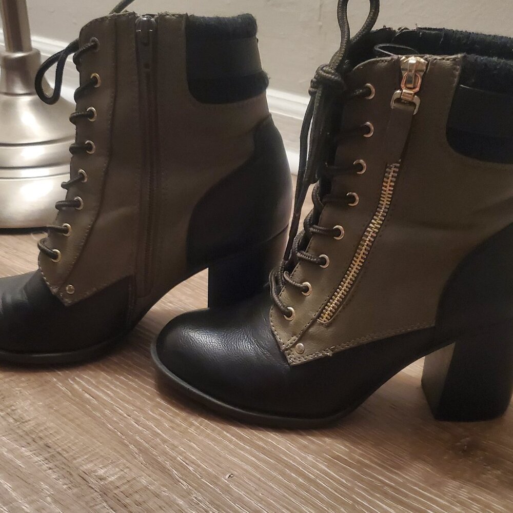 Army green fall boots